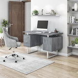 Techni Mobili Office Desk with Storage Drawers and Cabinet 51.25” W - Modern Office Desk with Large Floating Desktop Surface