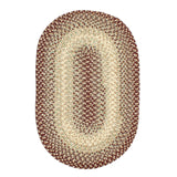 Super Area Rugs Large Braided Rugs 8X11 Farmhouse Kitchen Rug - Ridgewood Braided Rug for Living Room - Reversible - Indoor/Outdoor - Made in USA - Burgundy/Beige, 8' X 11' Oval