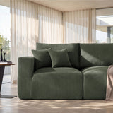 Modular Loveseat Cloud Couch, 79" Memory Foam Boneless Double Sofa, Green