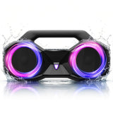 Bluetooth Speaker 80W(Peak)Loud with Bass, 20H Playtime, IPX7 Waterproof, RGB Lights, TWS, Large Portable Wireless Speakers for Outdoor, Home, Party, Pool, Beach, Tailgating, Gym, Work, Gifts (Black)