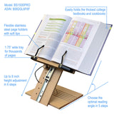 A+ Book Stand BS1500PRO Large Portable Height Adjustable Foldable Eye-Level Ergonomic Bookstand Holder for Reading Hands Free Large Thick Heavy College Textbooks Tablets Neck Pain Free