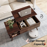 WLIVE Lift Top Coffee Table with Hidden Storage, Adjustable Shelf, Espresso