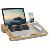 Home Office Lap Desk with Device Ledge, Mouse Pad, and Phone Holder - Oak Woodgrain LapGear