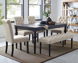 Roundhill Furniture Leviton Urban Style Dark Washed Wood Dining Set