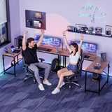 DUMOS 66" L Shaped Gaming Computer Desk, Sturdy Corner Table