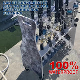 Salty Offshore and Inshore Waterproof Marine Grade 16 Rolling Fishing Rod Holder Dock/Garage Storage Rack, Gray/White Rush Creek Creations