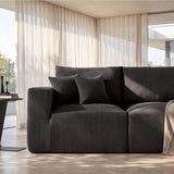 Modular Loveseat Cloud Couch, 79" Memory Foam Boneless Double Sofa, Black