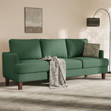 Busaurus Green 3 Seater Mid Century Modern Sofa, 89" Upholstered Couch with Deep Seats, Armrests, Comfy Furniture for Living Room