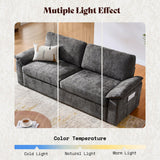 FORTEVA 78in Loveseat Sofa, Cloud Couch for Living Room, Dark Grey