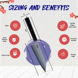 HMS 7-Inch Kiritsuke Chef Knife, Japanese HAP40 Triple-Layer Steel Kitchen Knife for Slicing and Chopping, Precision Kiritsuke Japanese Knife with Ergonomic Handle