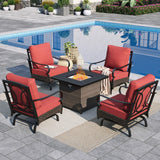 Sophia & William Metal Patio Furniture Set with Fire Pit Table, 5 Pieces