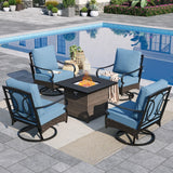 Sophia & William Metal Patio Furniture Set with Fire Pit Table, 5 Pieces
