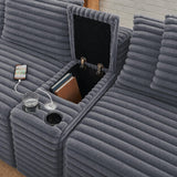 127'' Modular Boneless Couch,U Shaped Sectional Sofa for Living Room-Grey