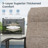 Patio Dining Set for 8 Person, Padded High Back Outdoor Swivel Chairs and Large Metal Table