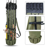 SILANON Fishing Rod Bag Pole Holder, Portable Fishing Rod Case Carrier Canvas Pole Storage Bag Travel Carry Case Waterproof Fishing Tackle Gear Organizer