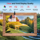 Frameo 10.1" Digital Picture Frame, Smart WiFi Digital Photo Frame with 1280x800 HD IPS Touch Screen 32GB Memory Auto-Rotate Wall Mounted, Share Photos/Videos from Phone Anywhere - Brown