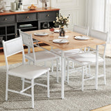 Dining Table Set for 4 with Chairs, 5-Piece Kitchen Table and Upholstered Padded Chairs Set for Small Space,