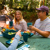 Coghlan's 4-Person Tableware Set for Camping and Outdoor Dining - Durable, Lightweight, Dishwasher Safe, Reusable, Includes Plates, Cups, Bowls, Cutlery in Portable Storage Container with Carry Handle