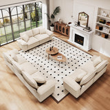 PHI VILLA 3-Piece Modular Sectional Cloud Couch and 2 Loveseats Sofa Set