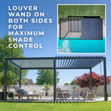 Backyard Discovery Sarasota 20' x 10' Galvanized Steel Louvered Pergola Kit with Adjustable Roof