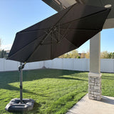 PURPLE LEAF Cantilever Umbrella 10 Feet Round Smooth 360° Rotation Navy