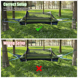 Night Cat Flat Lay Hammock Tent with Mosquito Net Waterproof Rainfly for 1 Person Backpacking Hiking Camping Lightweight 330LBS 87x28x19in