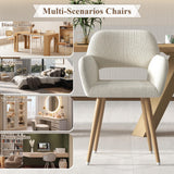 Home Office Desk Chair, Corduroy Vanity Chair 2PCS for Teen Girls, Beige