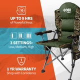Gobi Heat - Terrain Portable Heated Camping Chair - Outdoor Folding Chair with Heated Filling - Winter Camping Essential - 3 Heat Settings (Mossy Oak® Camo) Gobi Heat