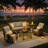 5-Piece Outdoor Patio Furniture Set with Swivel Chairs