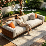 NessCarsti Outdoor Sofa Couch, 111" 4 Seater Upholstered Patio Furniture