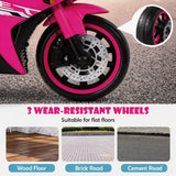 Kids Electric Motorcycle, 12V Electric Motorcycle on Car LED Lights, Music Player & Horn with Training Wheels, Pedal, MP3, USB Port, Motorcycle for Kids 3-6, Gift for Boys & Girls（Pink）