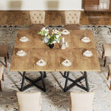 Tribesigns Square Dining Table Set of 4, 31.5" Modern Dinner Table with Metal Base, Kitchen Table for Dining Room, Small Space, Apartment, Natural & Black (Chairs are not Included)