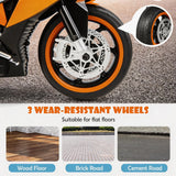 Children's Electric Motorcycle - 12V Electric Motorcycle, Manual Throttle, LED Wheel hub, Music Function, Suitable for Outdoor Riding- Ages 3-6 (Orange + Plastic + 50-99 Lbs)