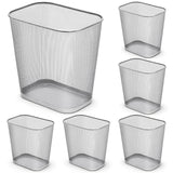 Nuanchu 6 Pcs Silver Mesh Trash Cans Bulk, 4 Gallon Metal Wastebaskets