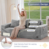 MAXYOYO Sofa Bed, 80-Inch Oversized Boneless Loveseat, 2 Cup Holders