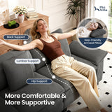 PHI VILLA Sectional Cloud Couch L Shaped 4-Seat Modular Sofa with Ottoman