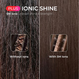 TYMO Ring Plus Ionic Hair Straightener Brush - Straightening Comb with Negative Ions for Women, Titanium Coating, 9 Temp Settings & LED Display, Dual Voltage, Professional Styling Tools