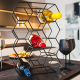 Gusto Nostro Countertop Wine Rack - 14 Bottle Freestanding Modern Black Metal Small - 3 Tier Tabletop Wine Holder Stand for Cabinet, Pantry