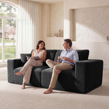 Modular Loveseat Cloud Couch, 79" Memory Foam Boneless Double Sofa, Black