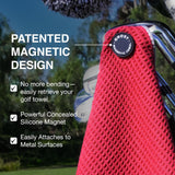 Ghost Golf Magnetic Towel (Greenside) - Premium Ultra-Absorbent Microfiber Golf Towel- 18" x 18" (Red)