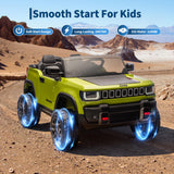 Garvee 24v Licensed Kids Ride on Car, 2 Seater Electric Truck for Big Kids with Parent Remote Control, 3 Speeds, Bluetooth Music, LED Lights for Ages 3-8