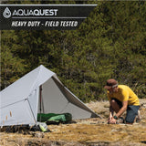 AquaQuest Safari Tarp – Lightweight Waterproof (5,000 mm) Seam-Taped Ripstop Rain Fly for Backpacking, Thru-Hiking & Hammock Camping – 20x13 Stealth Gray