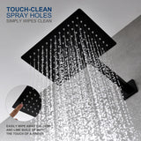 KENES Matte Black Tub Shower Faucet Set Complete with 10-Inch Rainfall Shower Head and Tub Spout, Square Tub and Shower Trim Kit, KE-6024A-2 (Shower Valve Included)