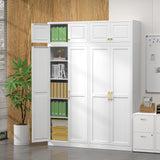 Steeloong 86"Metal Pantry Storage Cabinet with Doors & 4 Adjustable Shelves