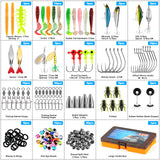 PLUSINNO Fishing Lures, 137Pcs Tackle Box with Tackle Included, Crankbaits, Spoon, Hooks, Weights & Other Accessories, Fishing Bait Lure Gear Kit Gift for Men Bass Freshwater