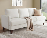 Busaurus 3 Seater Sofa Couch with Deep Seats, 89" Mid Century Modern Upholstered Sofa with Armrests, Comfy Couches for Living Room, Bedroom, Apartment and Office (Linen Beige)