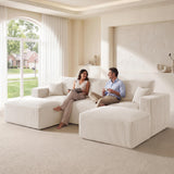 115" Modular Sectional Sofa, U Shaped Cloud Boneless Couch Beige