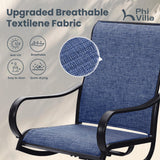 PHI VILLA Swivel Patio Dining Chairs Set of 4, Textilene Mesh Fabric, Blue