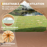 Canvas Bell Tent, Glamping Tent with Stove Jack, PVC Base, Mesh Window, 4 Season Use, Yurt Hot Tents for Camping, Family, Party,