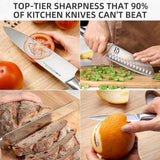 KnifeSaga Kitchen Knife Set 14 Piece Premium Japanese High Carbon Stainless Steel Knife Block Sets with Built-in Sharpener, Razor Sharp Knives Set